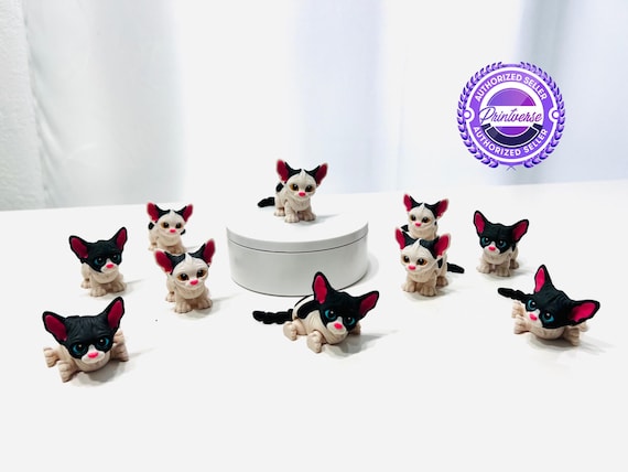 3D Printed Articulated Flexi Sphynx Cat Fidget Figurine G12