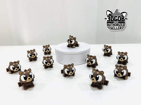 3D Printed Mini Bear Articulated Fidget Figurine Z5