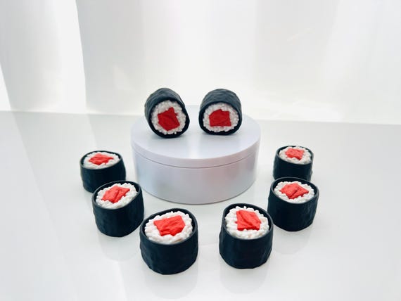 Sushi Tuna Roll Clicker |  Fidget Keychain | 1 Size | Colored Clicker | 3D Printed Clicker | Cute Clicker Art | Clicker Gifts | Clicker