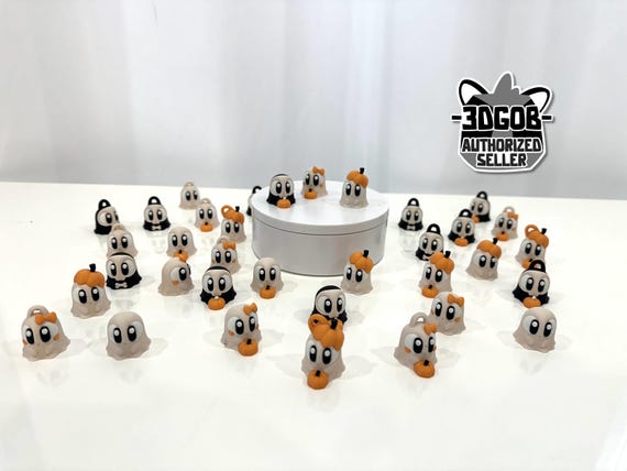 3D Printed Mini Ghosts Graveyard Figurine: Halloween Decor, Fidget Toy