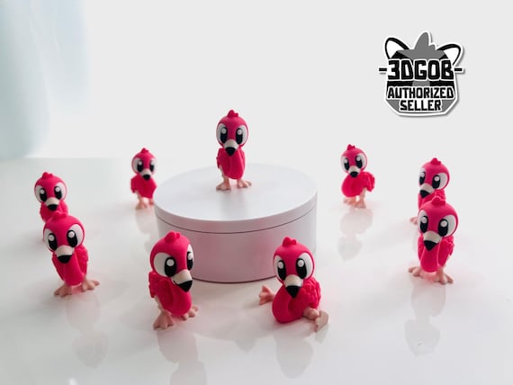 3D Printed Articulated Flexi Flamingo Fidget - Eco-Friendly PLA Decor - C14
