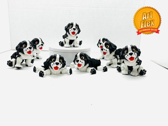 Flexi Springer Spaniel Dog | Flexi Figurine | 1 Size 3 Inches | Colored Figure | 3D Printed | Decor | Cute Art | Gifts | Flexi Dog
