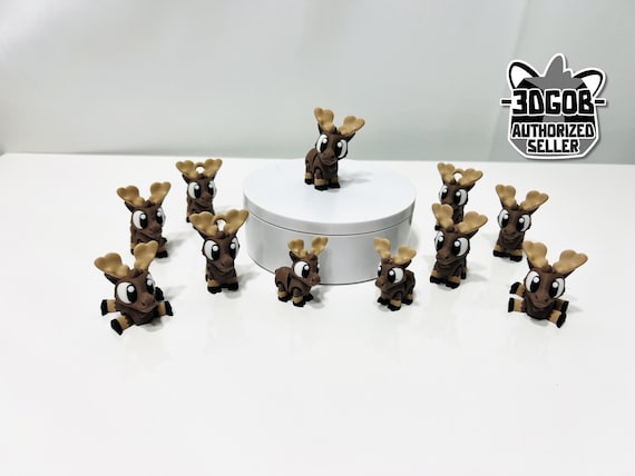 3D Printed High Details Articulated Flexi Moose Fidget - Eco-Friendly PLA Decor
