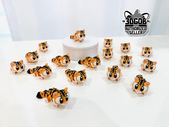 3D Printed Articulated Flexi Tiger Fidget - Eco-Friendly PLA Decor - F11