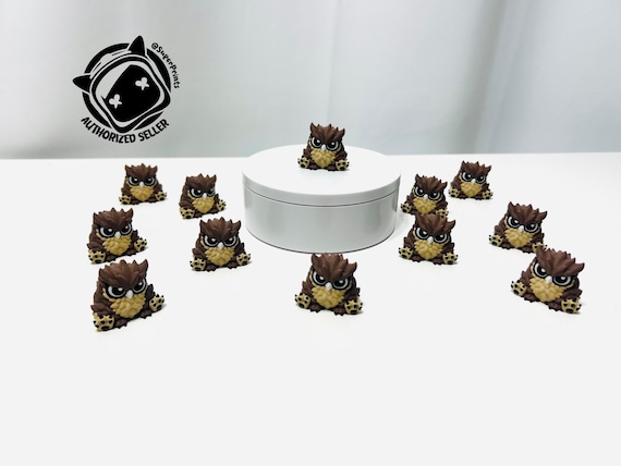Miniature 3D Printed Baby Owlbear Figure: Unique Cartoon Gift