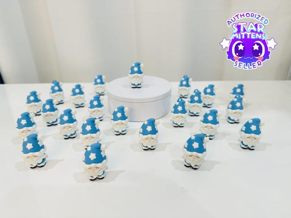3D Printed Articulated Christmas Gnomes - Blue - Eco-Friendly PLA Decor