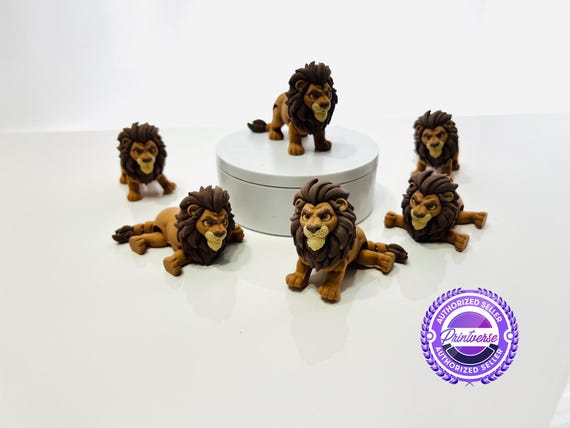 3D Printed High Details Articulated Flexi Lion King Fidget Figurine