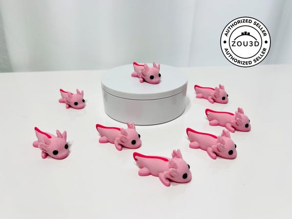 Baby Axolotl Sculpture High Details: 3D Printed Fidget Decor