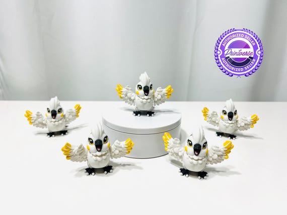 3D Printed Articulated Flexi Cockatiel Bird Fidget Figurine - C7