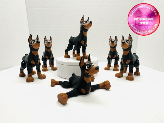 Flexi Doberman Dog | Flexi Figurine | 3 Sizes 3 to 9 Inches | Colored Figure | 3D Printed | Decor | Cute Art | Doberman Dog | Gifts