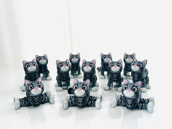Flexi American Shortair Cat | Flexi Figurine | 1 Size | Colored Figure | 3D Printed | Decor | Cute Art | Gifts | Cat