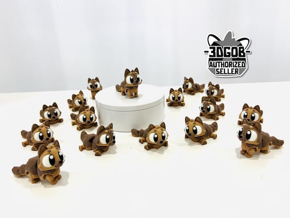 3D Printed Flexi German Shepherd Articulated Fidget Figurine Dog