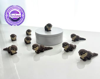 3D Printed Articulated Baby Otter Fidget Figurine - Flexi Decor - 3 Sizes - G13