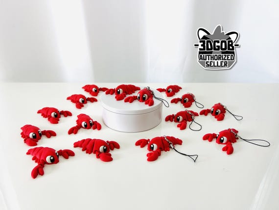 Flexi Lobster Articulated Fidget | Flexi Figurine | Colored Figure | 3D Printed | Decor | Cute Art | Lobster | Gifts