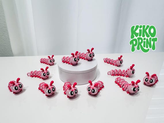 3D Printed High Details Flexi Caterpillar Articulated Fidget Figurine