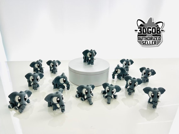3D Printed Flexi Elephant Articulated Fidget Figurine - Z10