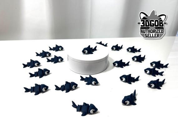 3D Printed Articulated Flexi Shark Fidget - Eco-Friendly PLA Decor - A16