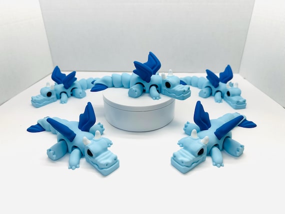 Flexi Electro Dragon | 2 Sizes | Colored Flexy Electro Dragon Figurine | 3D Printed | Decor | Cute Art | Dragon Figurine Flexi Gifts |