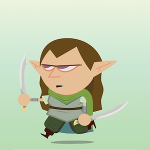 5 Elf Warrior Tokens for Magic the Gathering