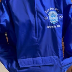 Zeta Phi Beta Sorority Embroidery Jacket with Pouch | Zeta Jacket | Zeta Phi Beta Sorority, Inc