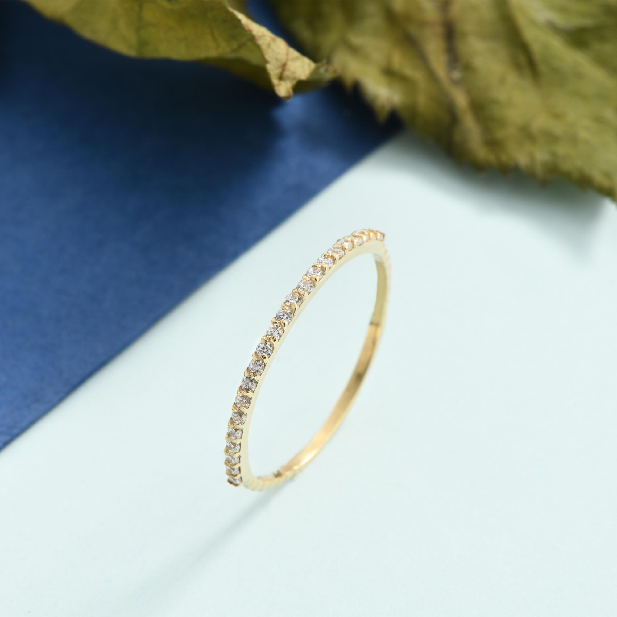 Diamond Eternity 14k Gold Wedding Band, Stackable Anniversary Ring - Etsy
