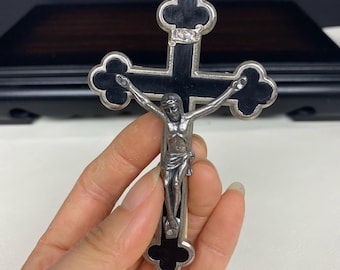 ヴィンテージ カトリック ロザリオ 初聖体拝領 ブラック クロス 十字架