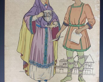 A0058 Vintage  1930s MVSEVM EXTENSION Project WPA Poster / Middle Ages Middle Class / Plate No .22 /18&#39;x23&quot;  Original Poster