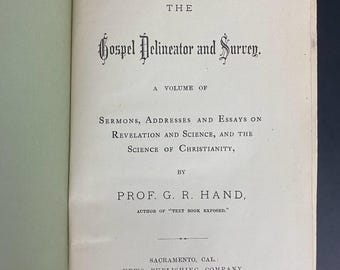 A0130 Antiquité 1886 « Le délinéateur et l'arpentage de l'Évangile » par le professeur G.R. Main / Livre de théologie chrétienne du XIXe siècle / Antiquité religieuse