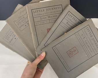 1900 Little Journeys Set of 5 Books by Elbert Hubbard / Robert Browning, Alfred Tennyson, John Milton, Robert Southey, S. T. Coleridge