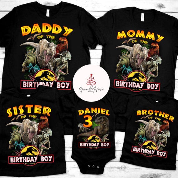 Jurassic World Dinosaur Birthday shirt, Family Birthday Boy shirts, Dinosaur T-rex Theme Party Shirt, Birthday Family shirts, Gift for kids