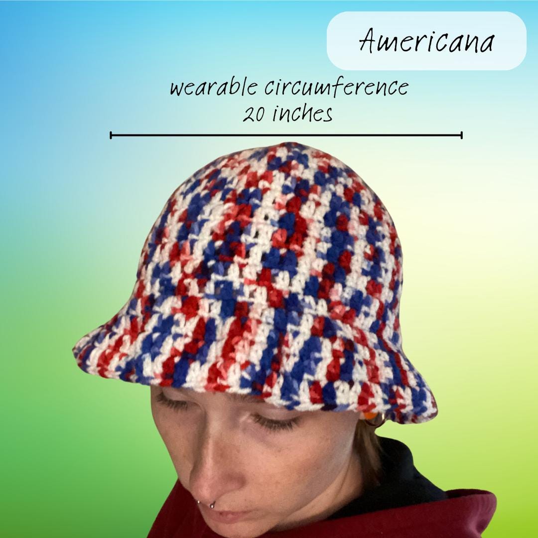 Patriotic Crochet Bucket Hats - Etsy display picture 1
