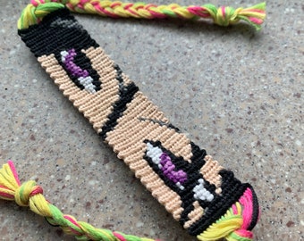 Bracelet en macramé inspiré du majordome noir Sebastian fait sur commande