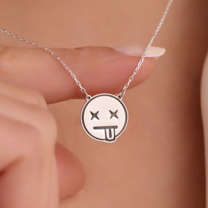 14k Gold Dipped Brushed Mini Smiley Face Charm Necklace, Positive Vibes Everywhere, Timeless Delicate Fine Minimalist Jewelry, Layering Gift