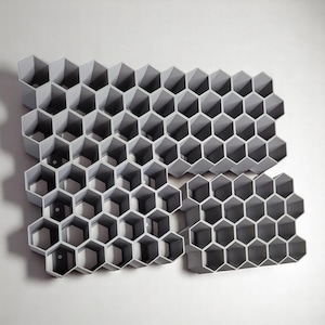 Eternal, Intenze, Dynamic, Solid 2oz Tattoo Ink Bottle Compatible Hex Rack – Holds 20 Each | Modular Wall Storage | Fits 32mm-33mm Bottles
