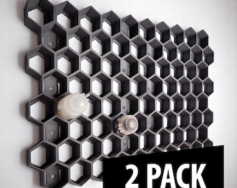 Paquete de 2 / Estante hexagonal modular compatible con botes de pintura Citadel / Organizador impreso en 3D / Cada estante tiene capacidad para 20 botes de pintura
