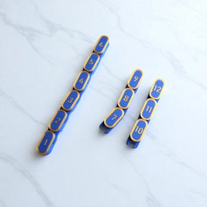Segmented modular wargaming chain ruler in custom colors.