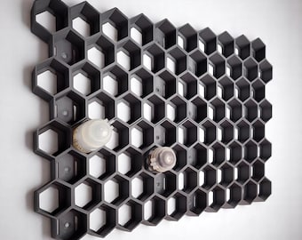 Citadel Paint Pot Wall Rack – Modular Hex 3D Printed Organizer | Compatible with Games Workshop Paint Pots
