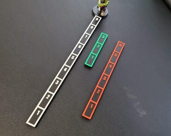 Wargaming Movement Ruler Set – 3&quot;, 6&quot;, 9&quot; | Custom Colors | Compatible with 40K, Kill Team, Star Wars Legion