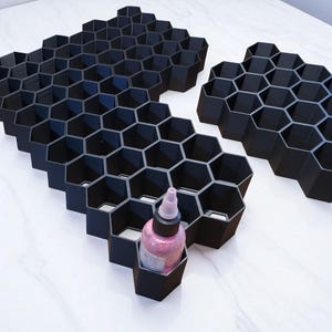 StarBrite Colors 2oz Tattoo Ink Bottle Compatible Hex Rack – Holds 20 Each | Modular Wall or Tabletop Storage | Fits 38mm - 39mm Bottles