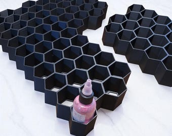 Stojak na butelki z tuszem do tatuażu StarBrite Colors o pojemności 2 uncji, kompatybilny z uchwytem sześciokątnym – mieści 20 butelek | Modułowy stojak ścienny lub stołowy | Pasuje do butelek o średnicy 38 mm – 39 mm
