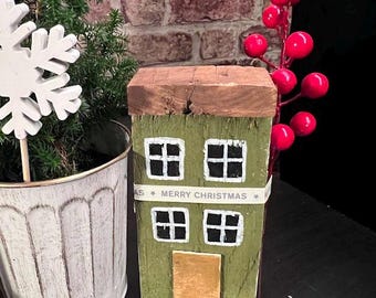 Miniature Decorative Wooden Houses, Reclaimed Wood Cottages, Unique Handmade Gift, Rustic Home Decor