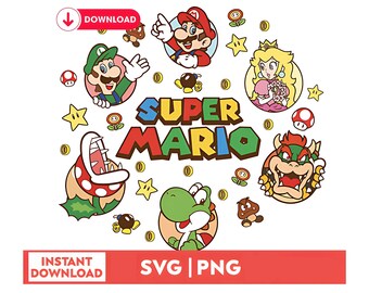 Super Mario Family SVG, Mario Bros Clipart (Digital Download)