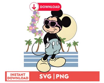 Mouse Summer Beach Trip SVG PNG (Digital Download)