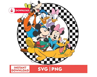 Watercolor Mickey and Friends Png, Family Vacation Design (Digital Download)