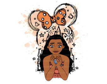 Moana Disney PNG, Colorful Princess, Sublimation Design (Digital Download)