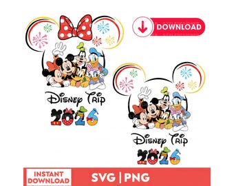 Disney Family Trip 2026 SVG PNG, Mickey and Friends Vacation Shirt Design, Disney Group Trip Matching Family Shirts, Magic Kingdom Trip 2026