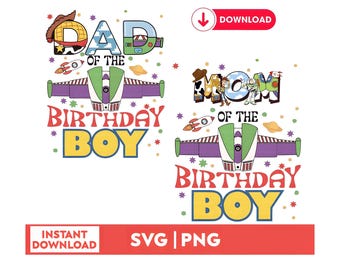 Toy Story Birthday Family PNG, Dad Mom Birthday Boy (Digital Download)