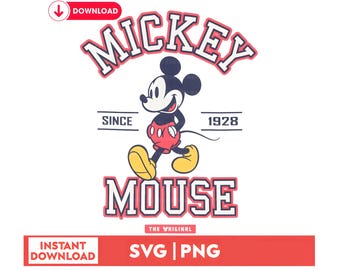 Retro Mickey Mouse SVG PNG, Family Vacation Trip (Digital Download)