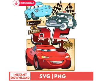 Lightning McQueen Cars Png Svg, Sublimation Design (Digital File )
