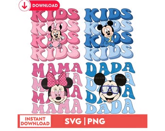 Disney Family Vacation Shirts,Disney Family Trip SVG, Matching Mama Dada Kids Mickey Ear PNG, Disney Cruise Family,Cricut Digital Download